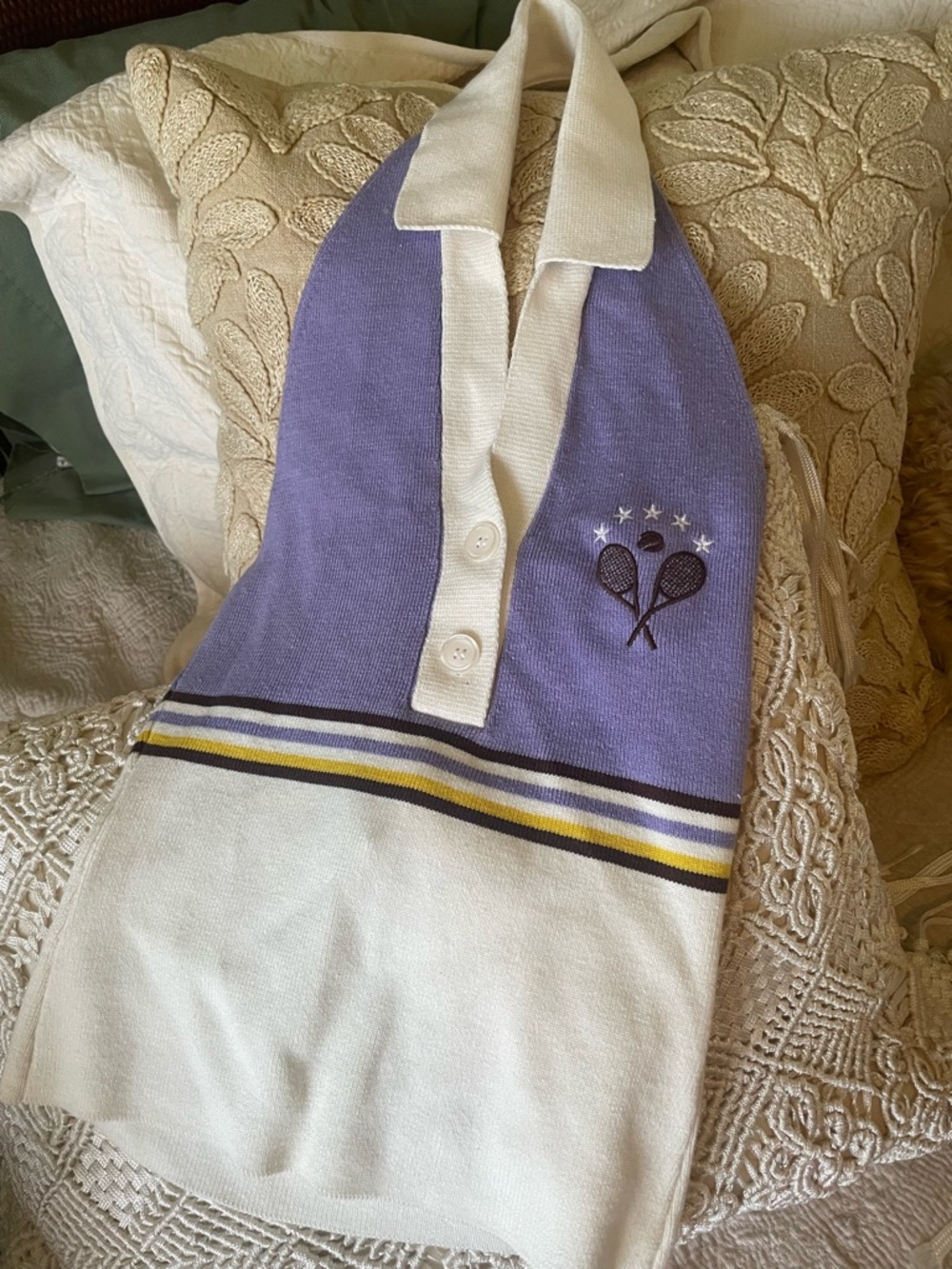 Urban Outfitters Lavender and Cream Two-Tone Tank Top with Stripe Detail